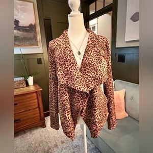 BB Dakota Super soft and stretchy faux suede animal print jacket
